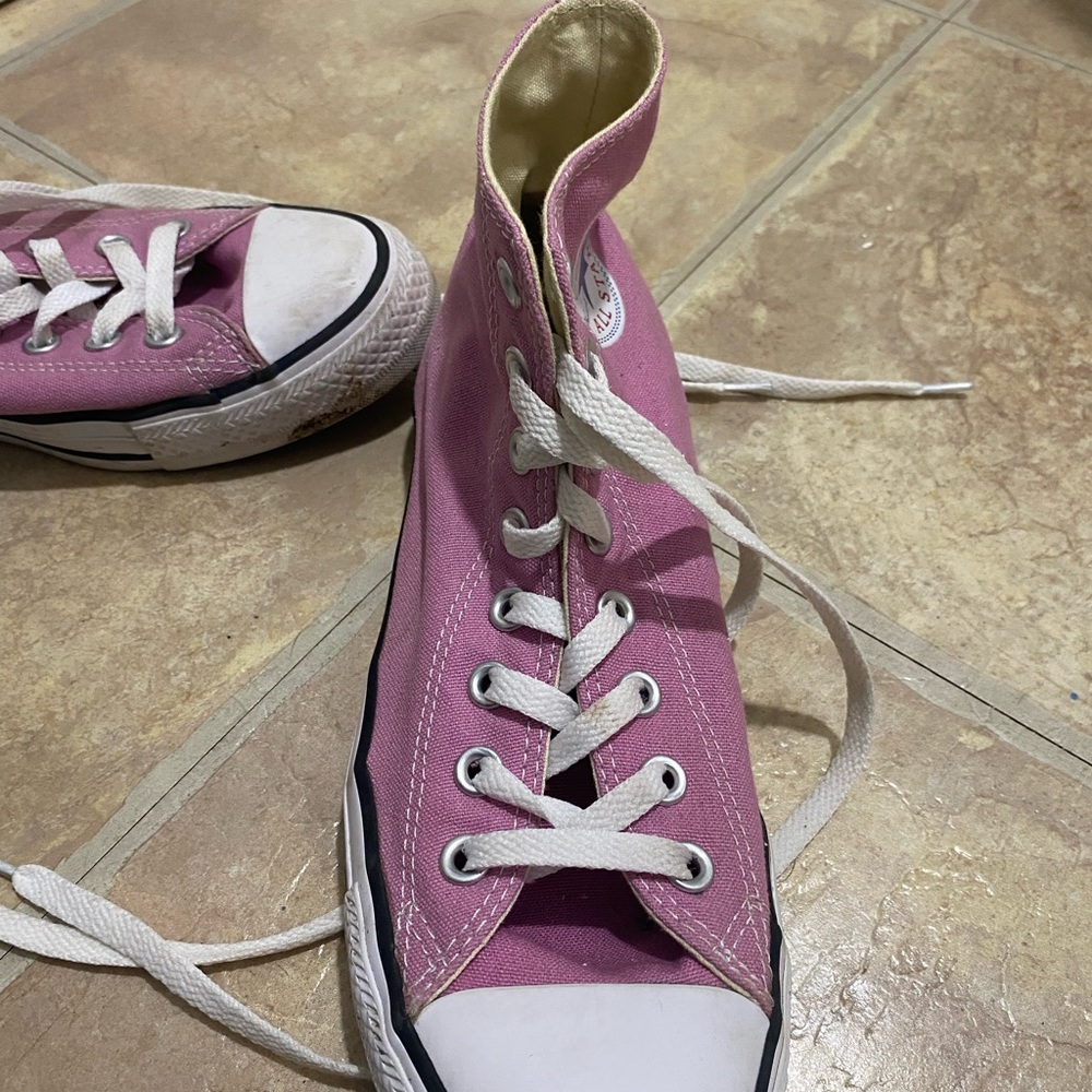 Converse All Star Pink Canvas High-Tops - Picture 9 of 9